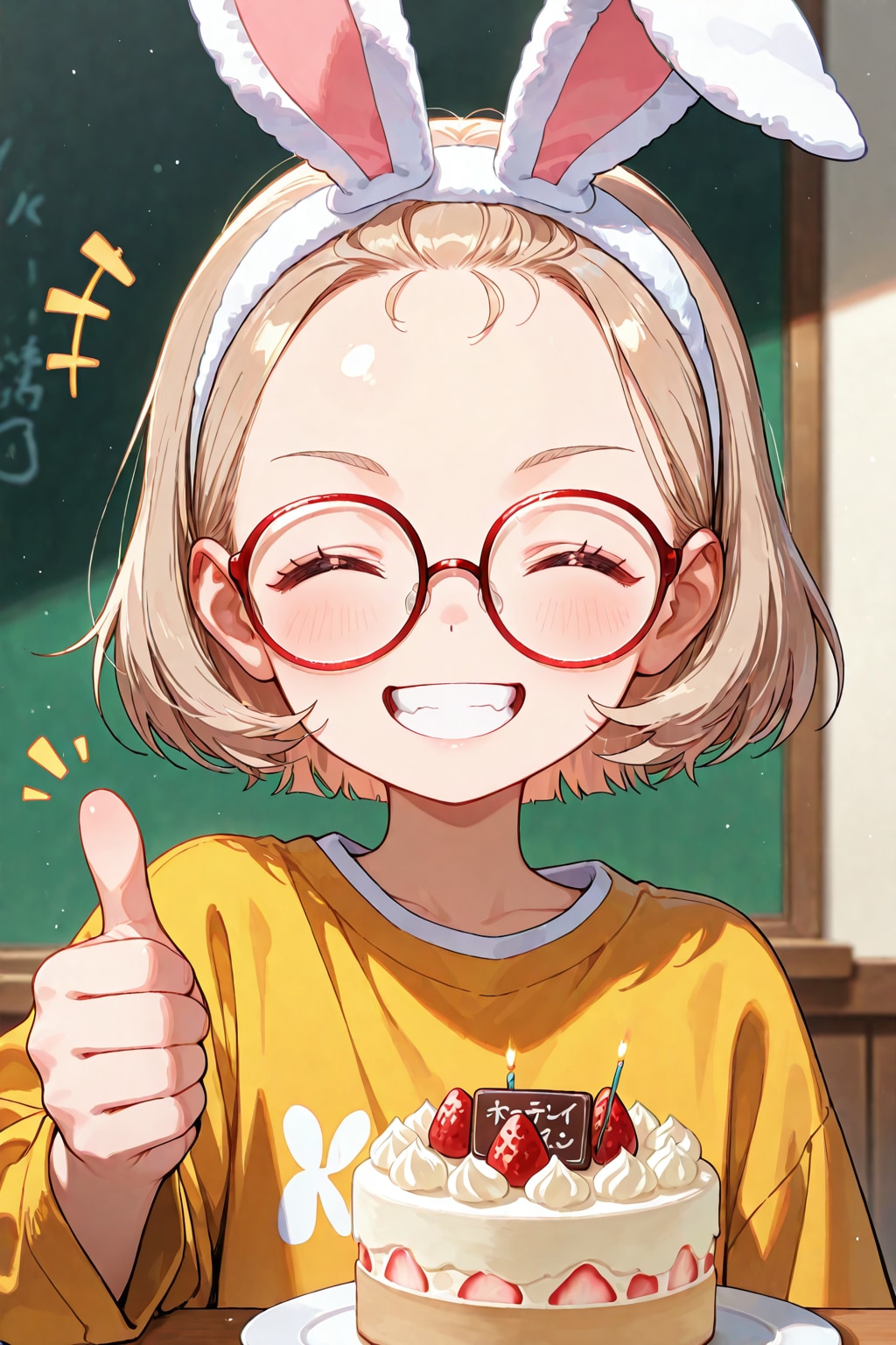 やったー！ケーキ大好き！