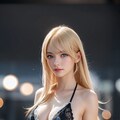 ブロンド　黒ビキニ 2枚目