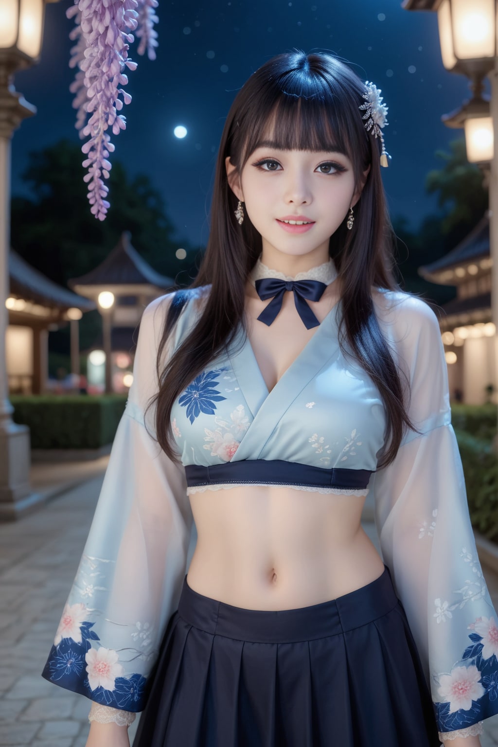 青の着物ドレス