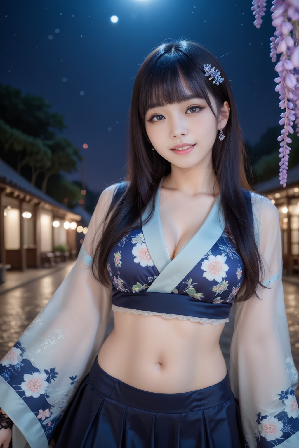青の着物ドレス