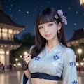青の着物ドレス 4枚目