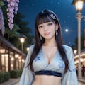 青の着物ドレス 6枚目