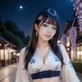 青の着物ドレス 10枚目