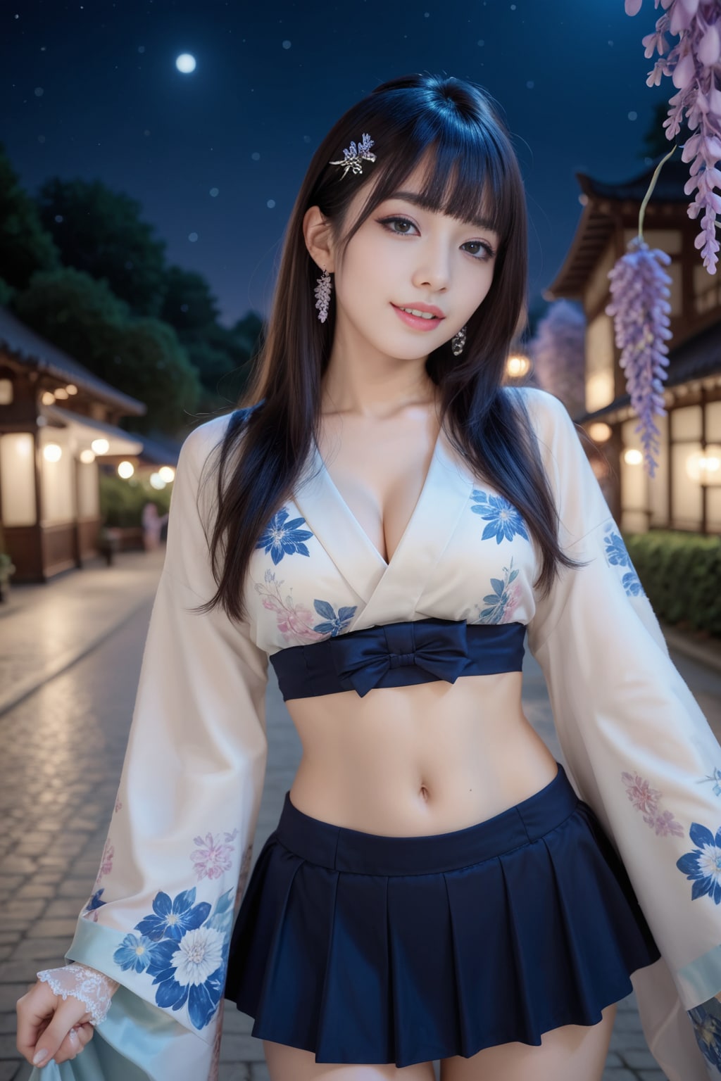 青の着物ドレス