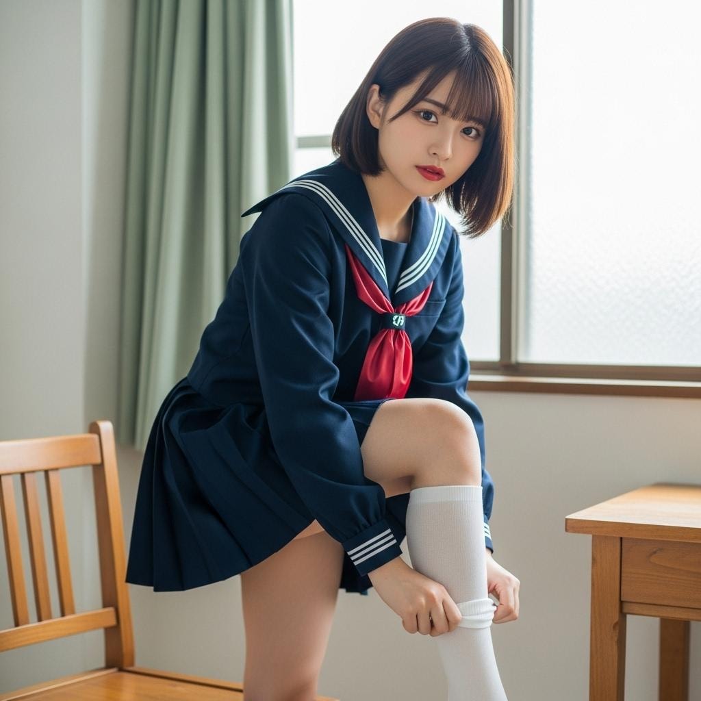 ＪＫ_靴下を履く