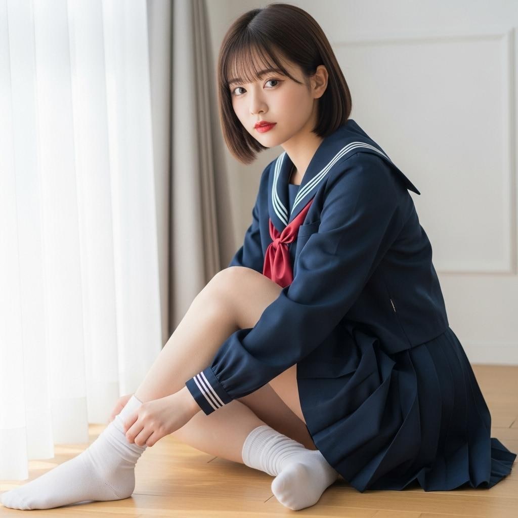 ＪＫ_靴下を履く