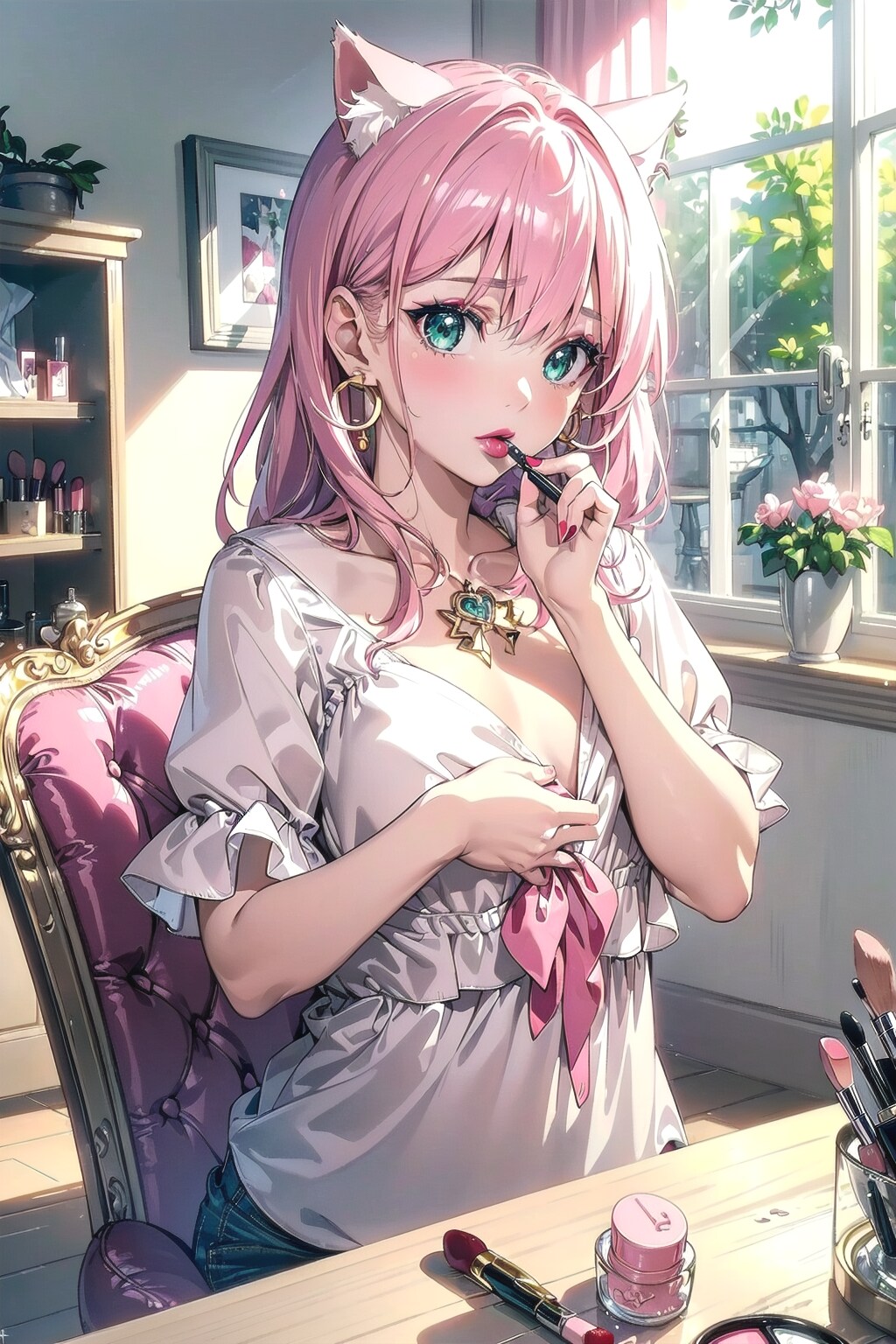 メイクアップ💄 ミクちゃん✨🐱💕 | の人気AIイラスト・グラビア