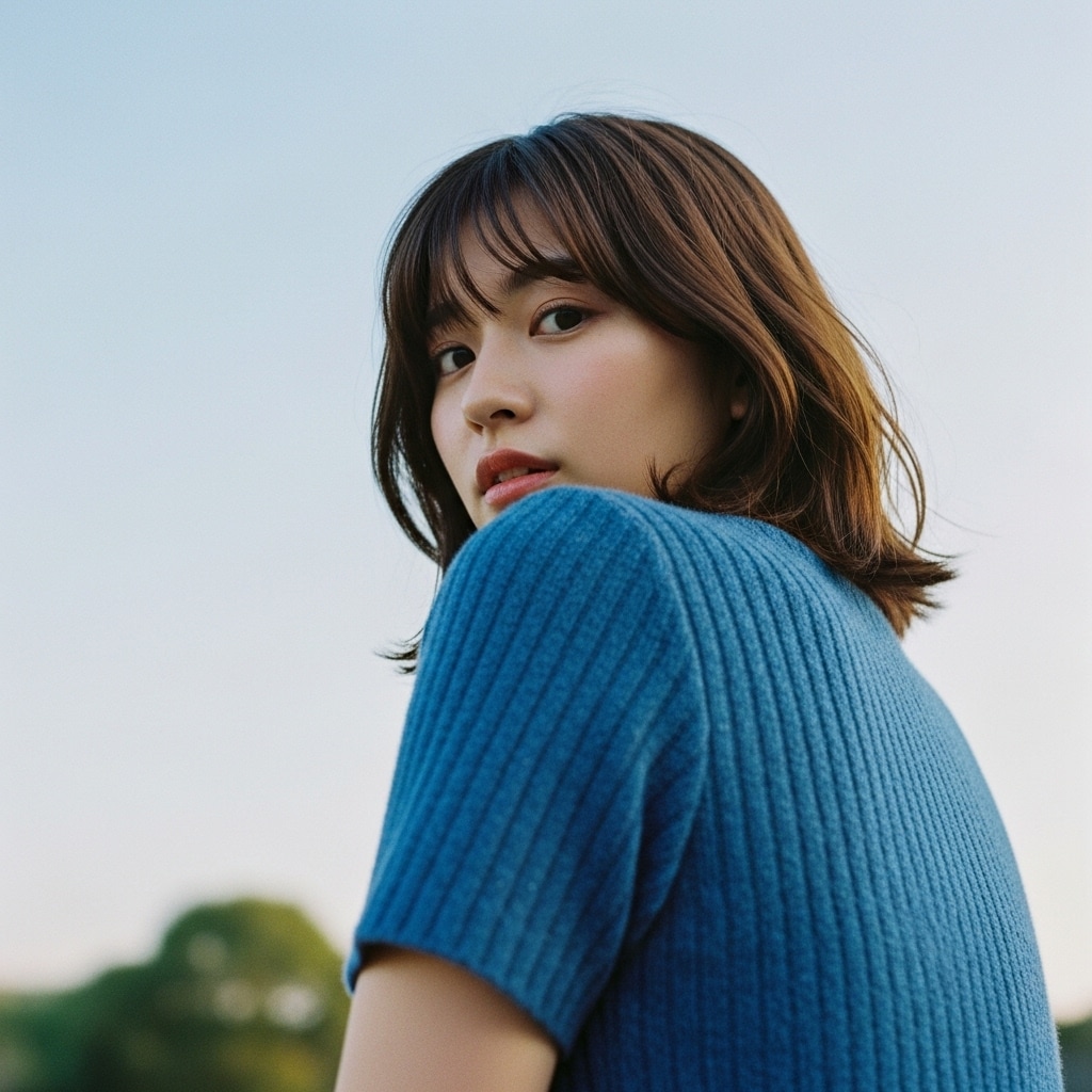 青に溶ける視線 | の人気AIイラスト・グラビア