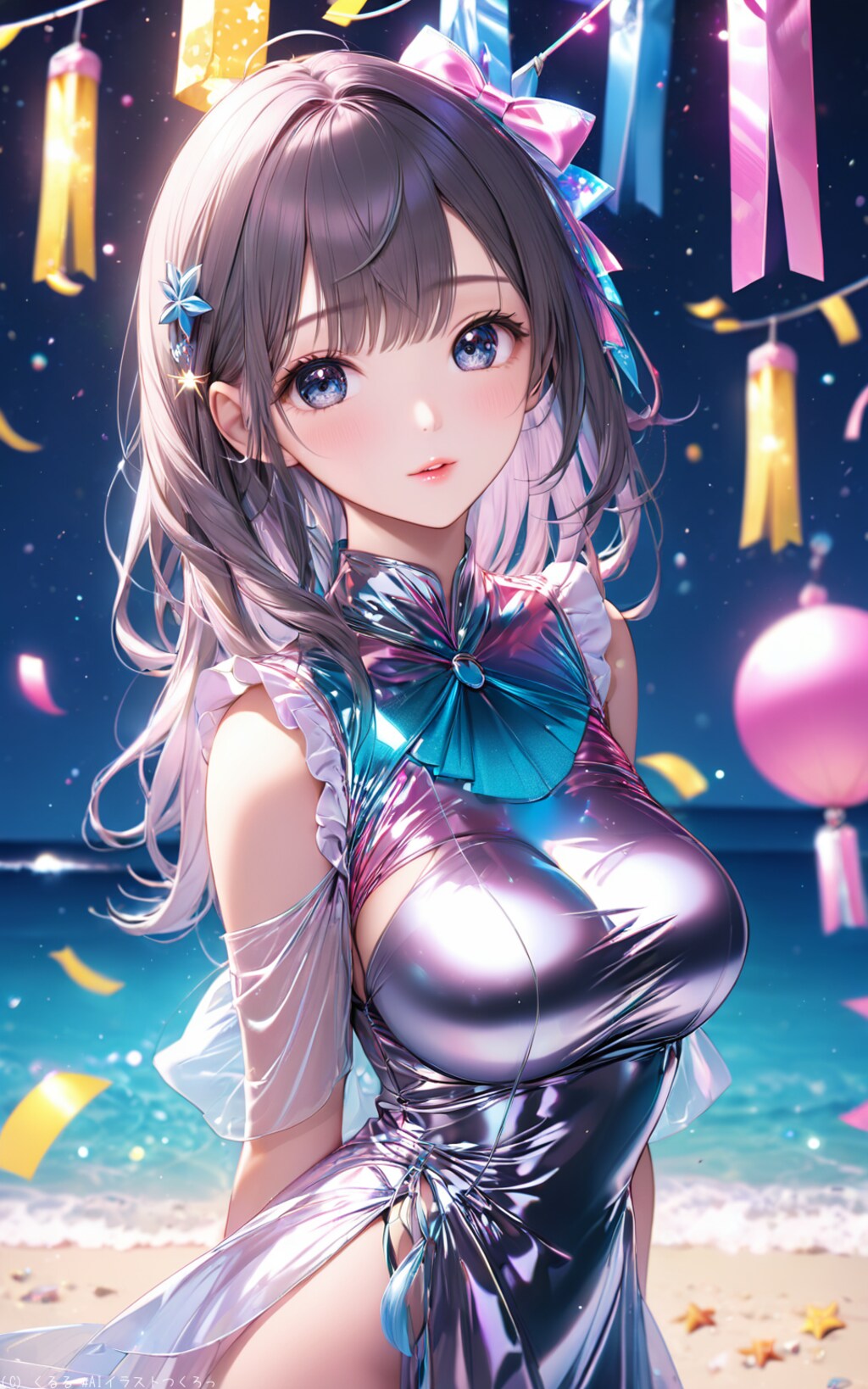 #七夕2024 即興参加‼️……衣装エロ過ぎん？ワンピースドレスしか設定してないのにー💦たぶんR15行きだな(´-ω-)ｳﾑ