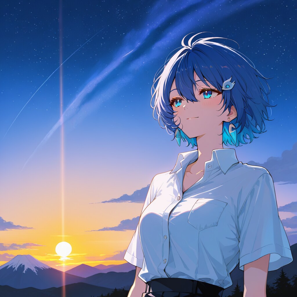 山頂の夜明け