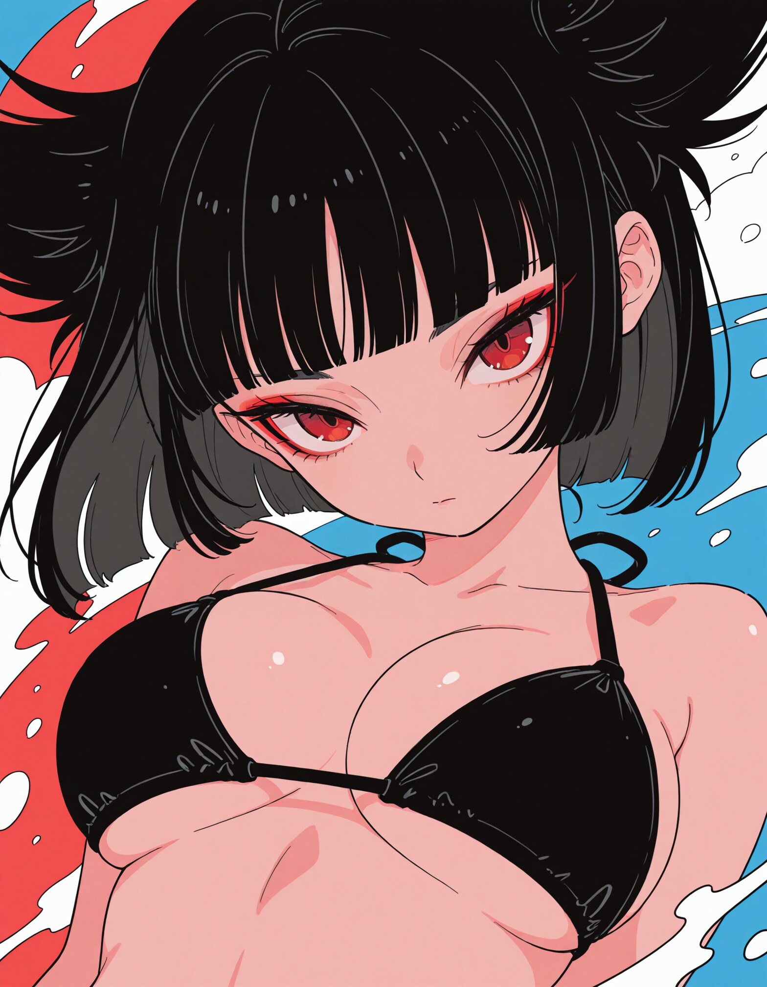 黒いビキニの少女
