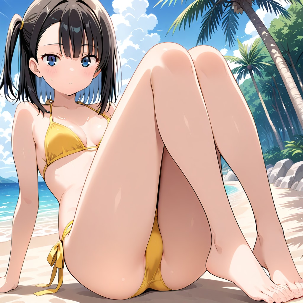 yellow bikini