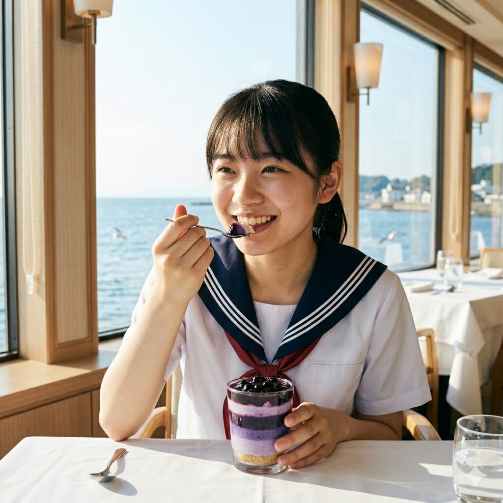 グラデーションブルーベリーチーズケーキ
