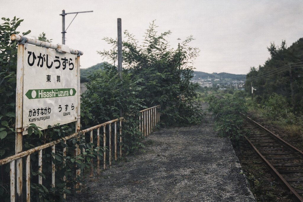 鉄道廃線跡　上砂川支線　東鶉駅付近　1995年9月