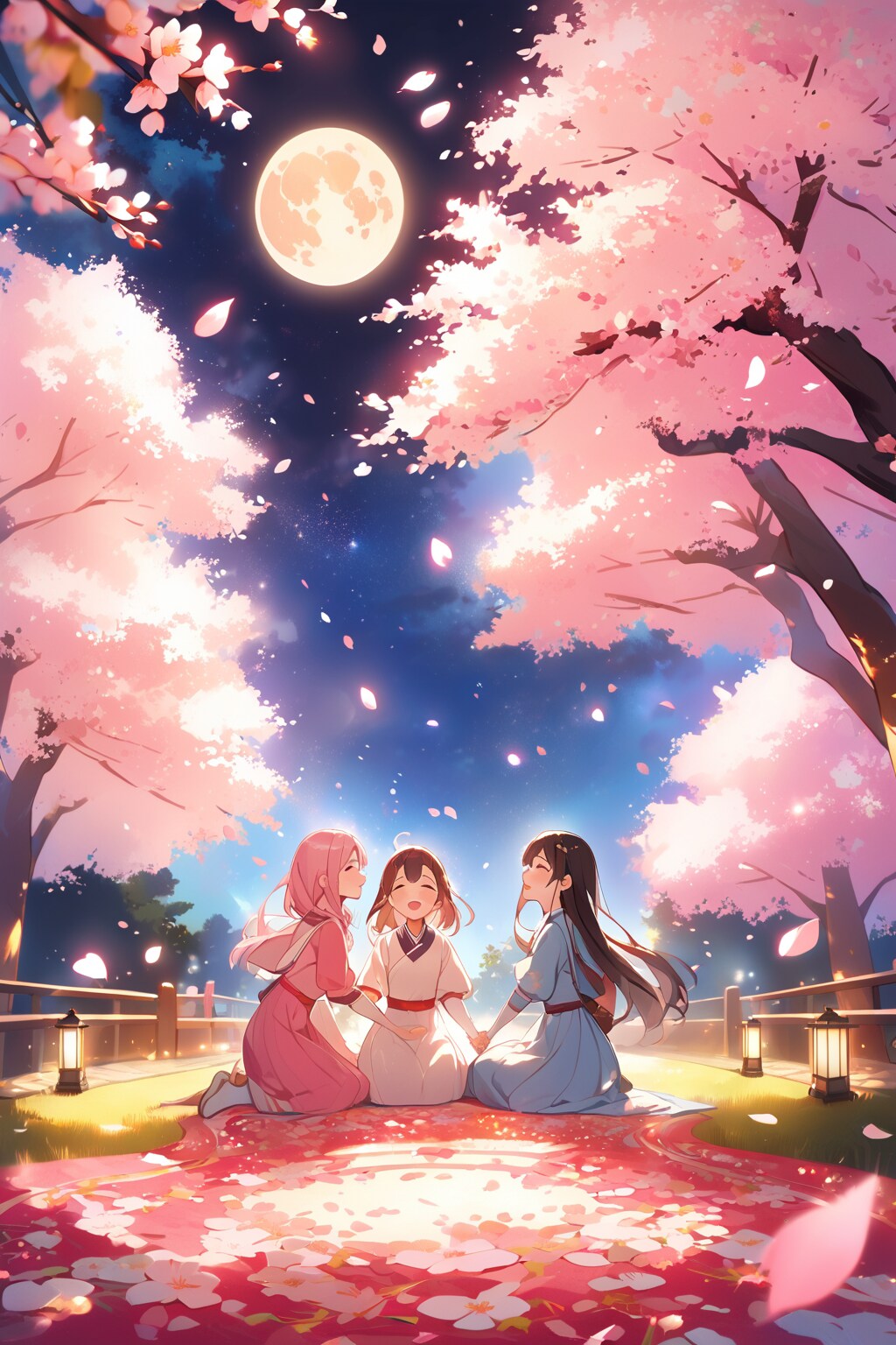 月夜のお花見