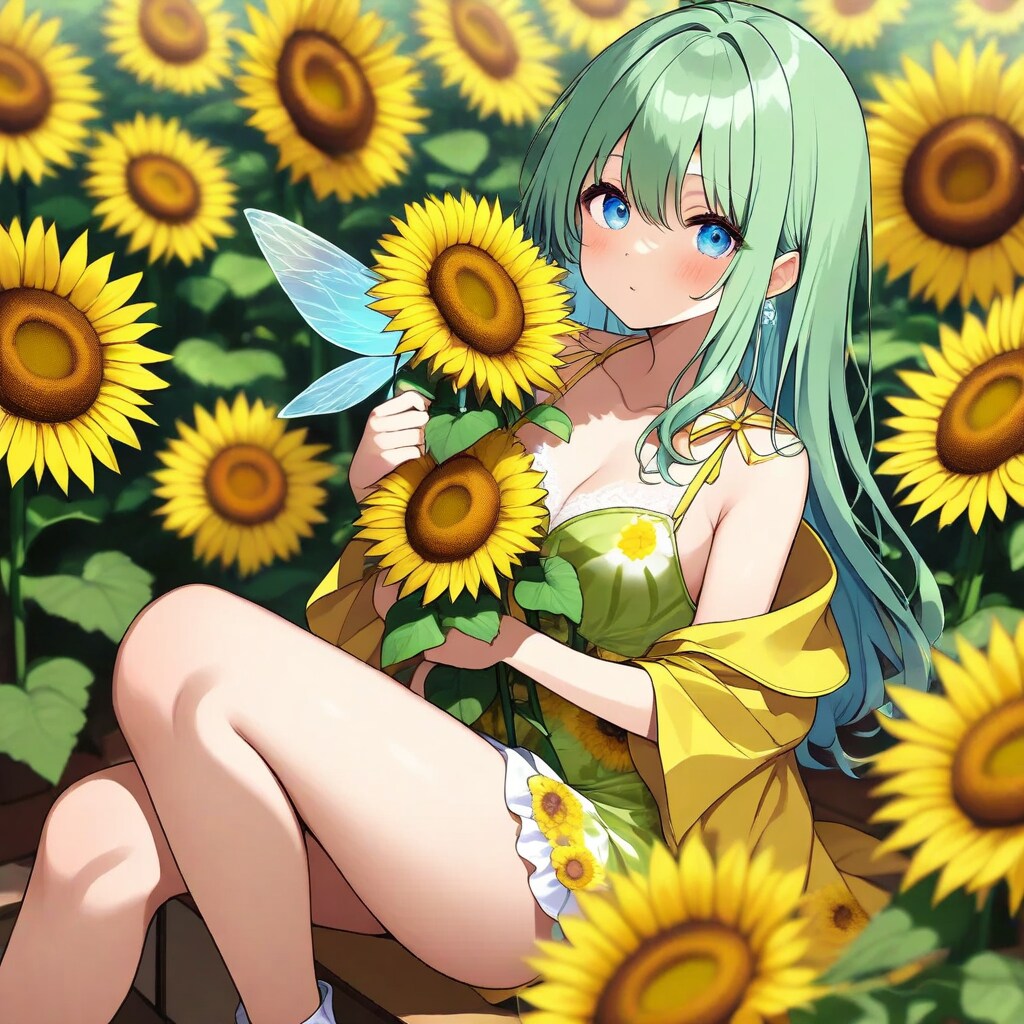 ひまわり畑の妖精−PRISM | の人気AIイラスト・グラビア