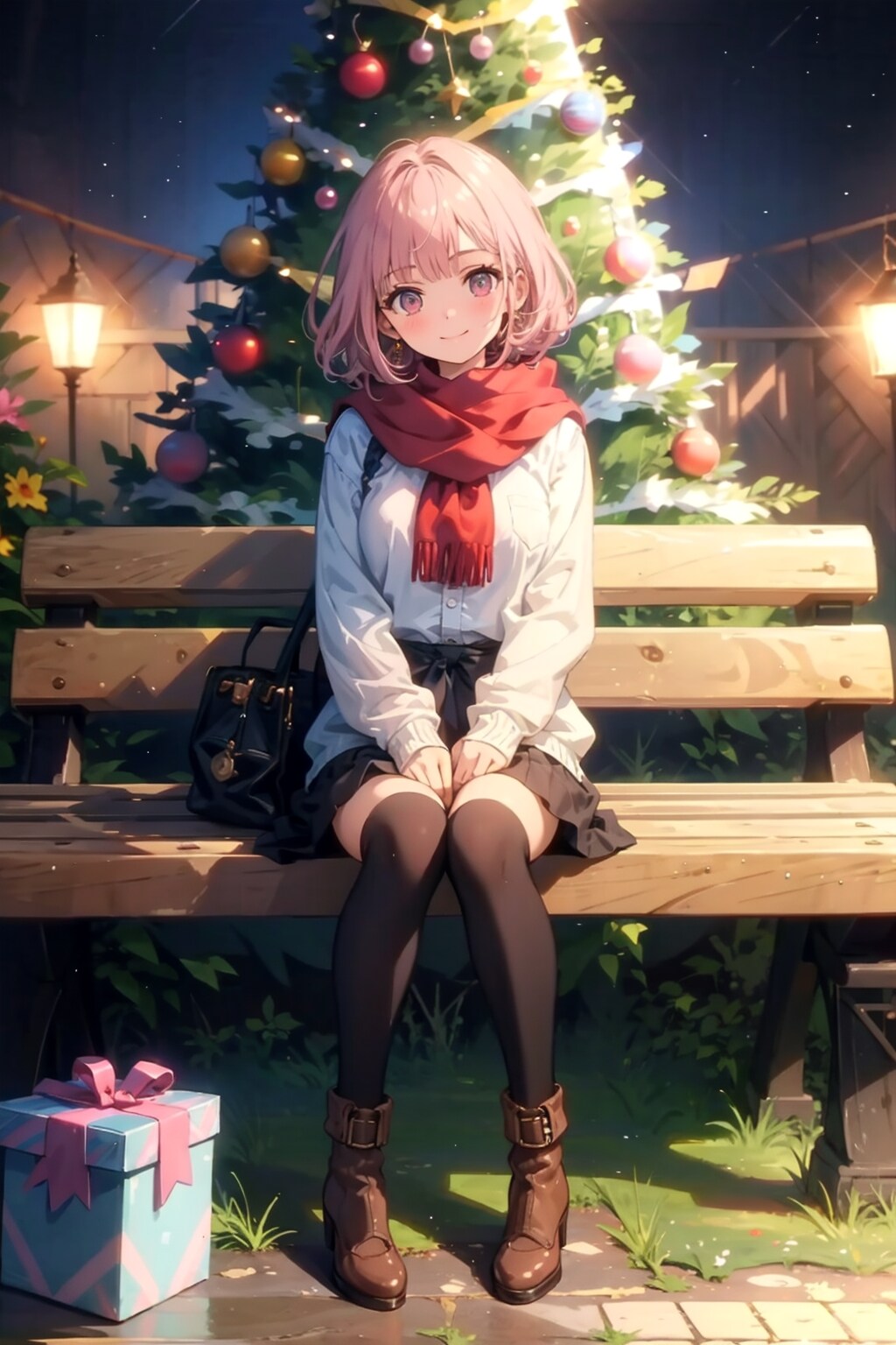 ピンクさんとクリスマスツリー