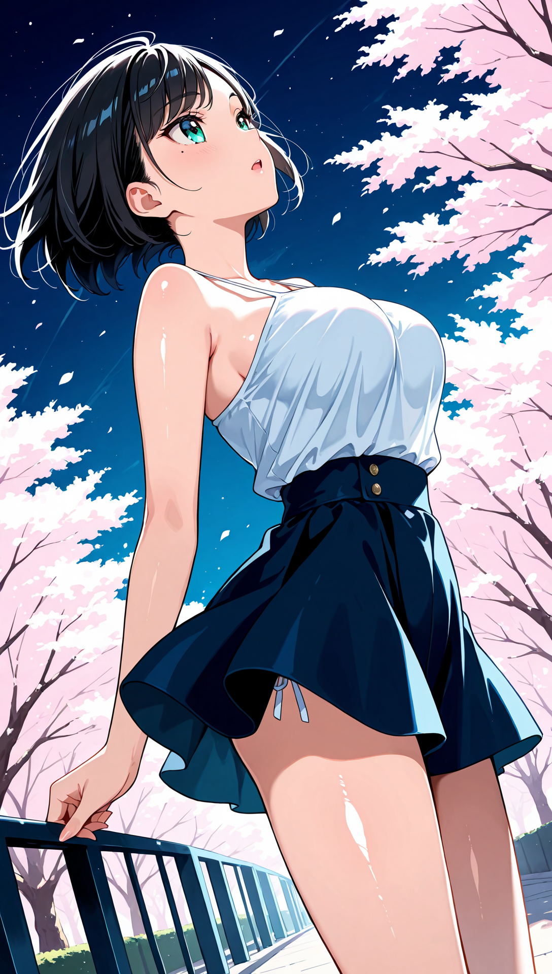 大切な彼女と夜桜デート