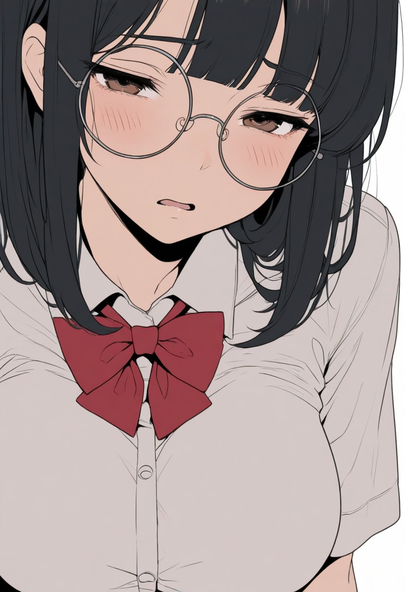 そわそわしている地味子ちゃん | の人気AIイラスト・グラビア