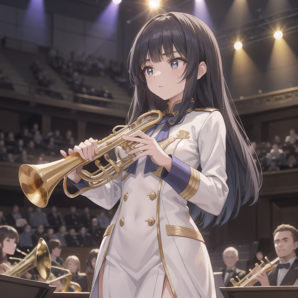 黒髪ロングでブラスバンドの少女１２