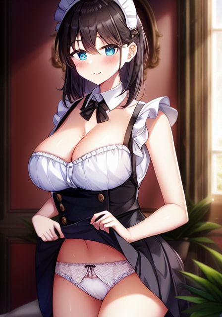 メイドさんたくし上げ