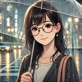 雨の中の眼鏡っ子 3枚目