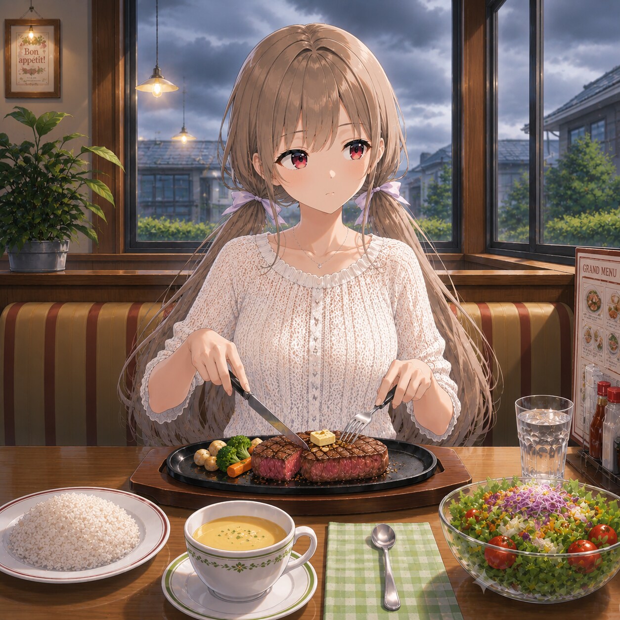 梢とランチ（３２）天気がちょっと気になるね。
