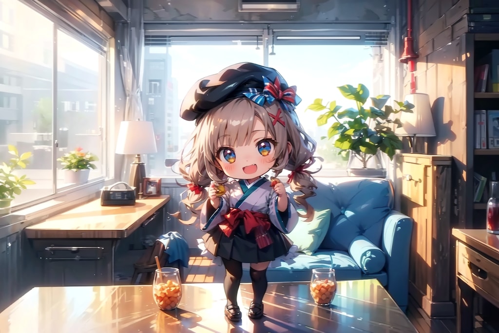 手づかみで、口へ放り込んでくる ちびちゃん。