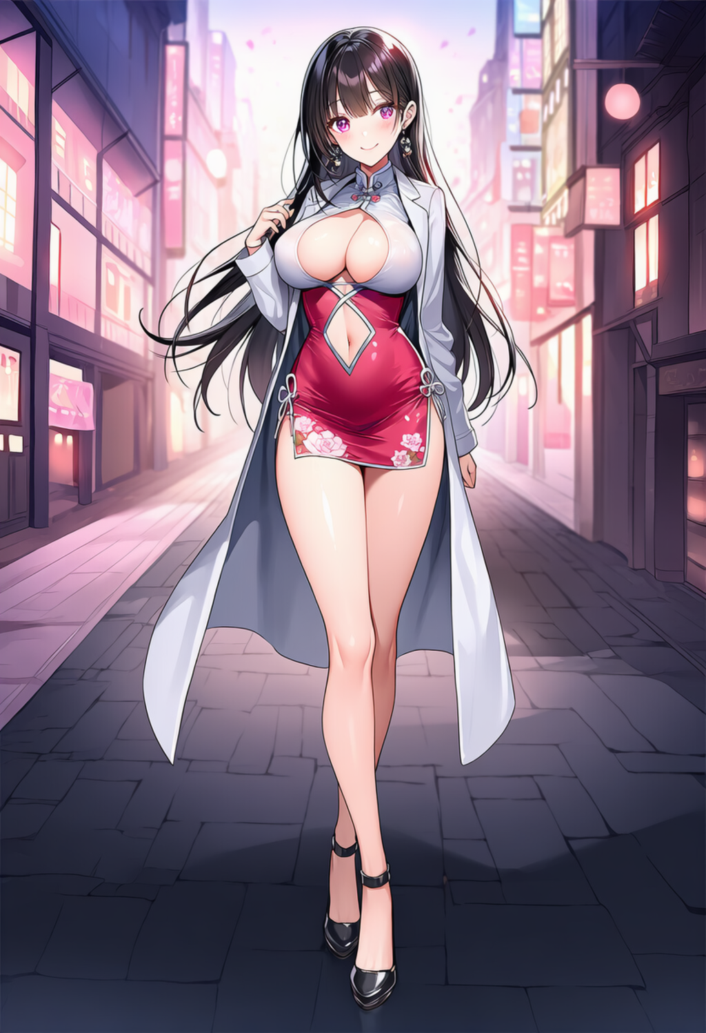 チャイナドレスの美少女
