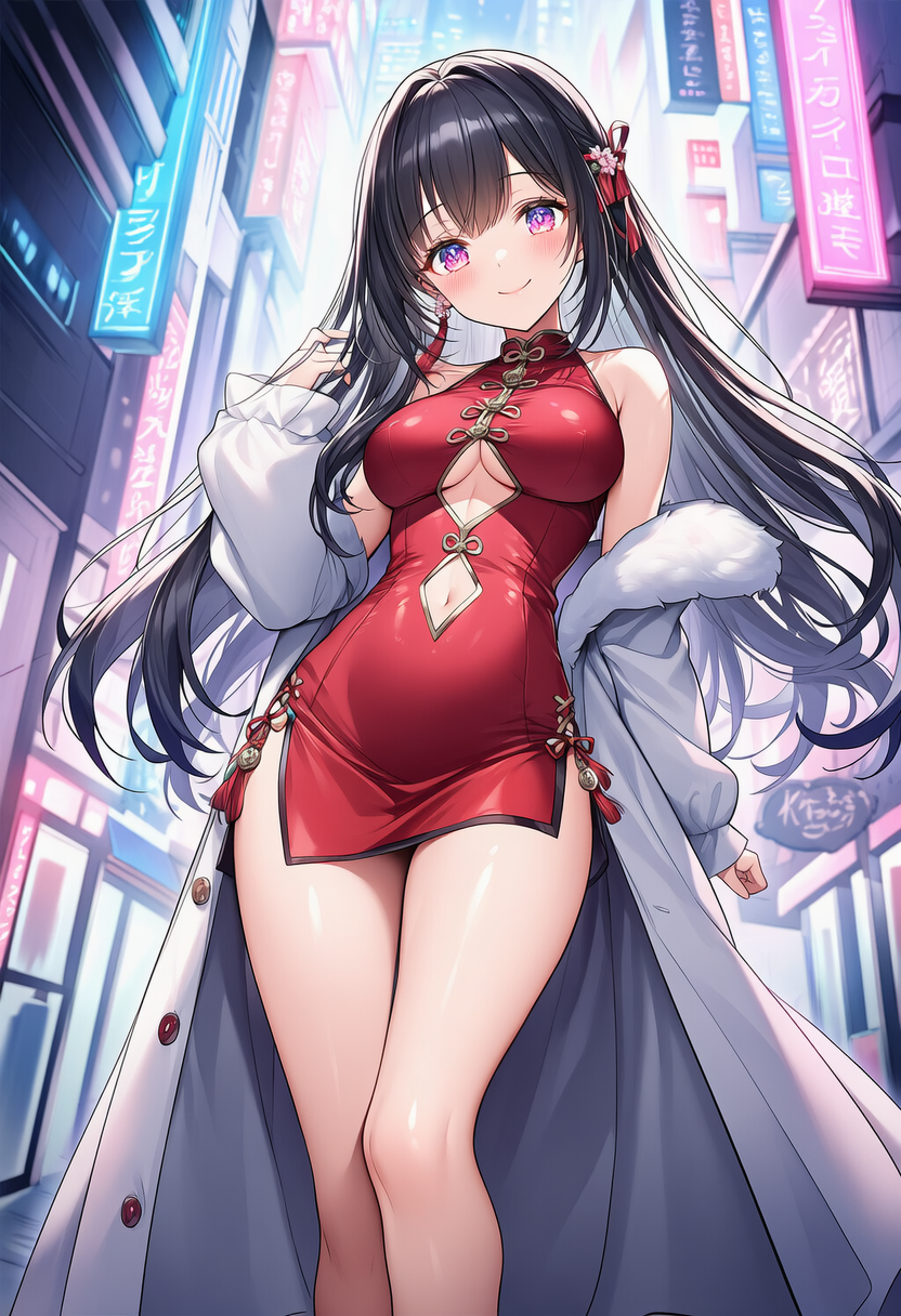 チャイナドレスの美少女