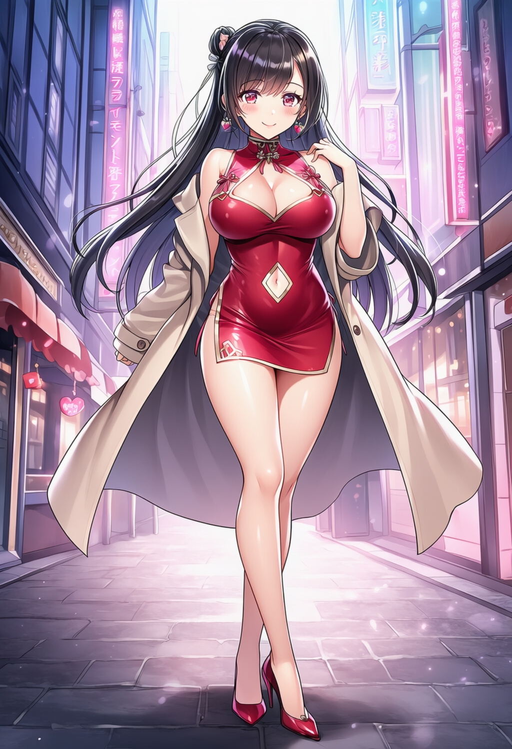 チャイナドレスの美少女