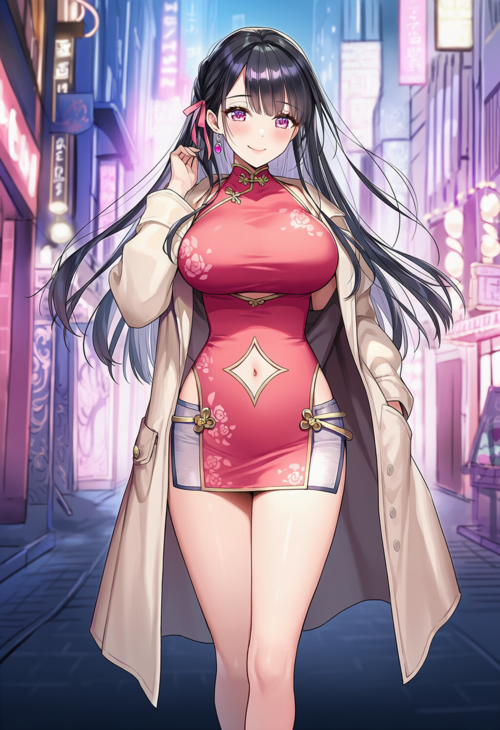 チャイナドレスの美少女