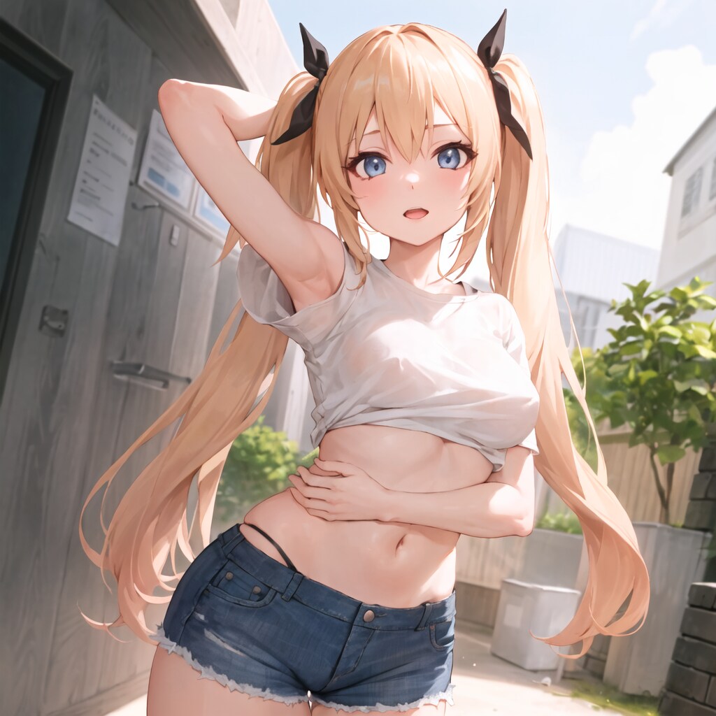 腹チラ