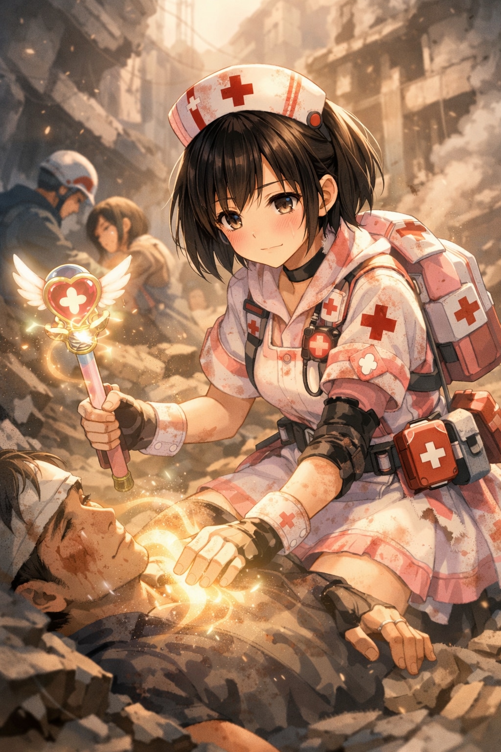 看護師で魔法少女の女の子