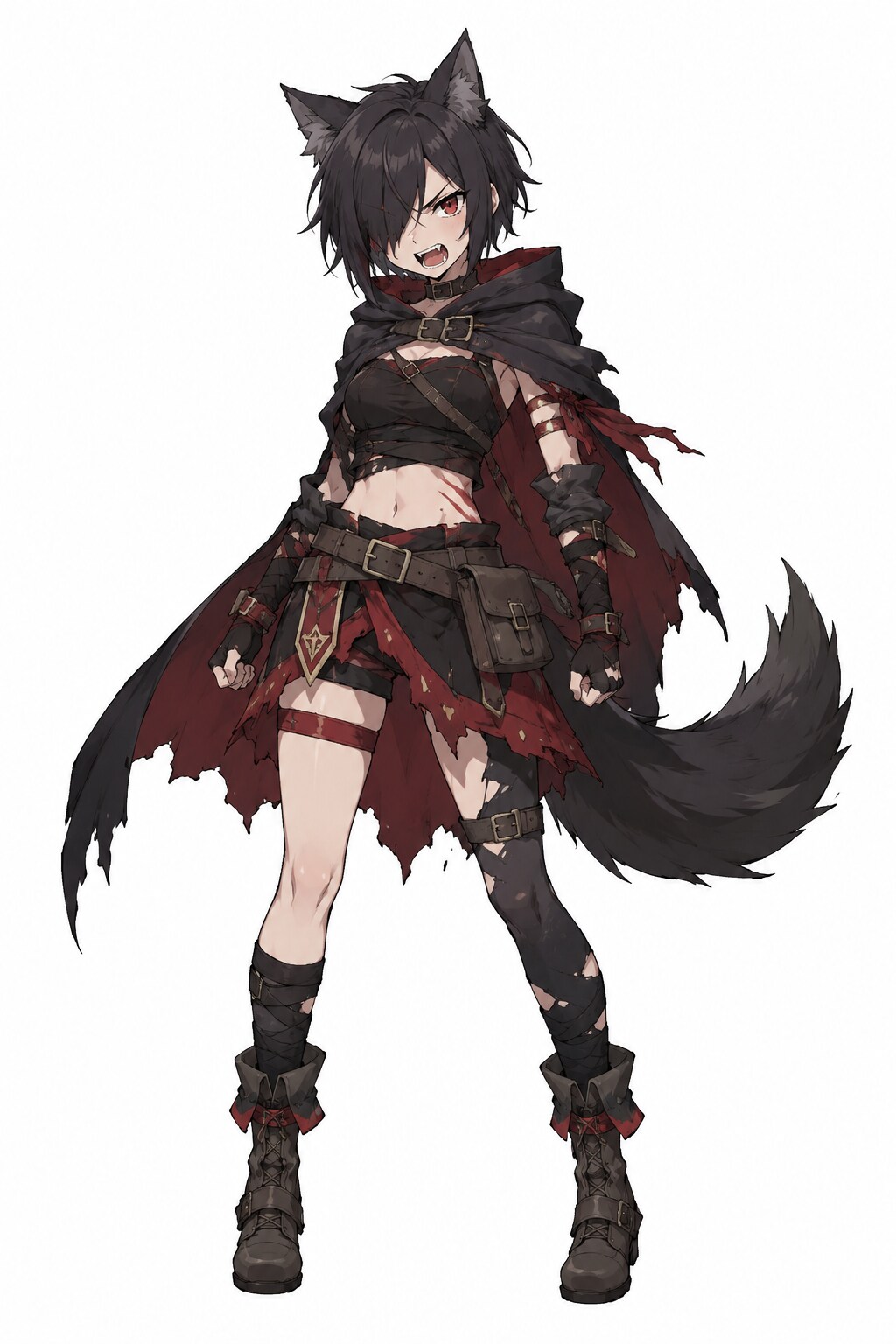 黒髪の狼獣人