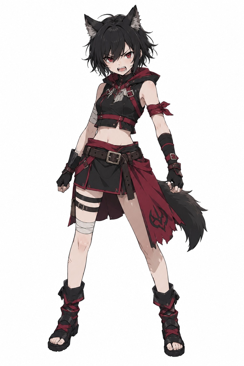 黒髪の狼獣人