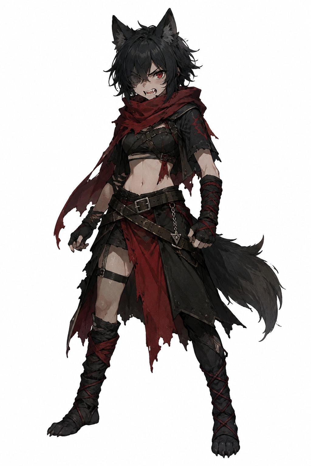 黒髪の狼獣人
