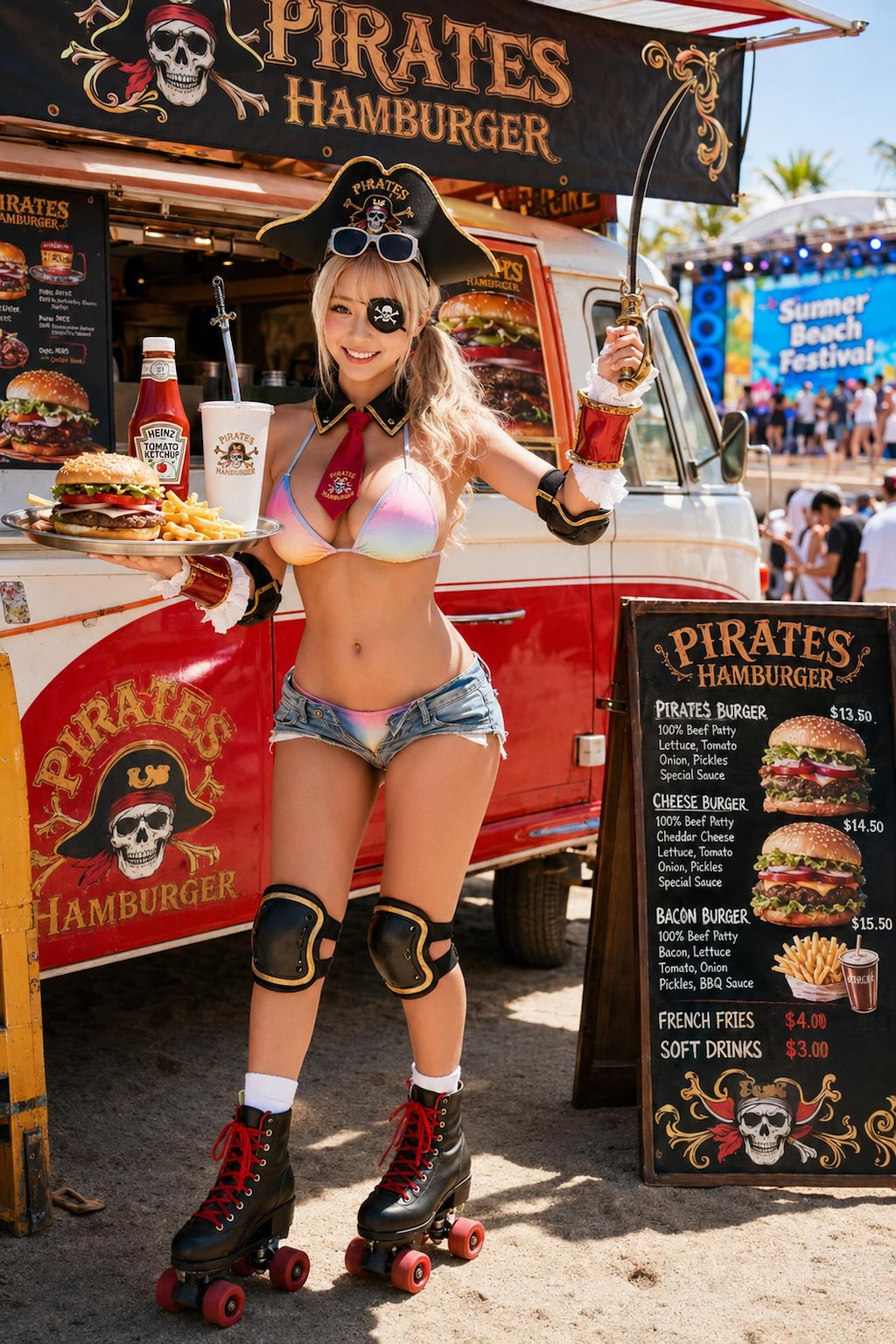 【海夏祭2026】ハンバーガーはいかが？ビーチのキッチンカーのキャストちゃん(すーさん主催「サマーフェスタ2026」他エントリー作品)