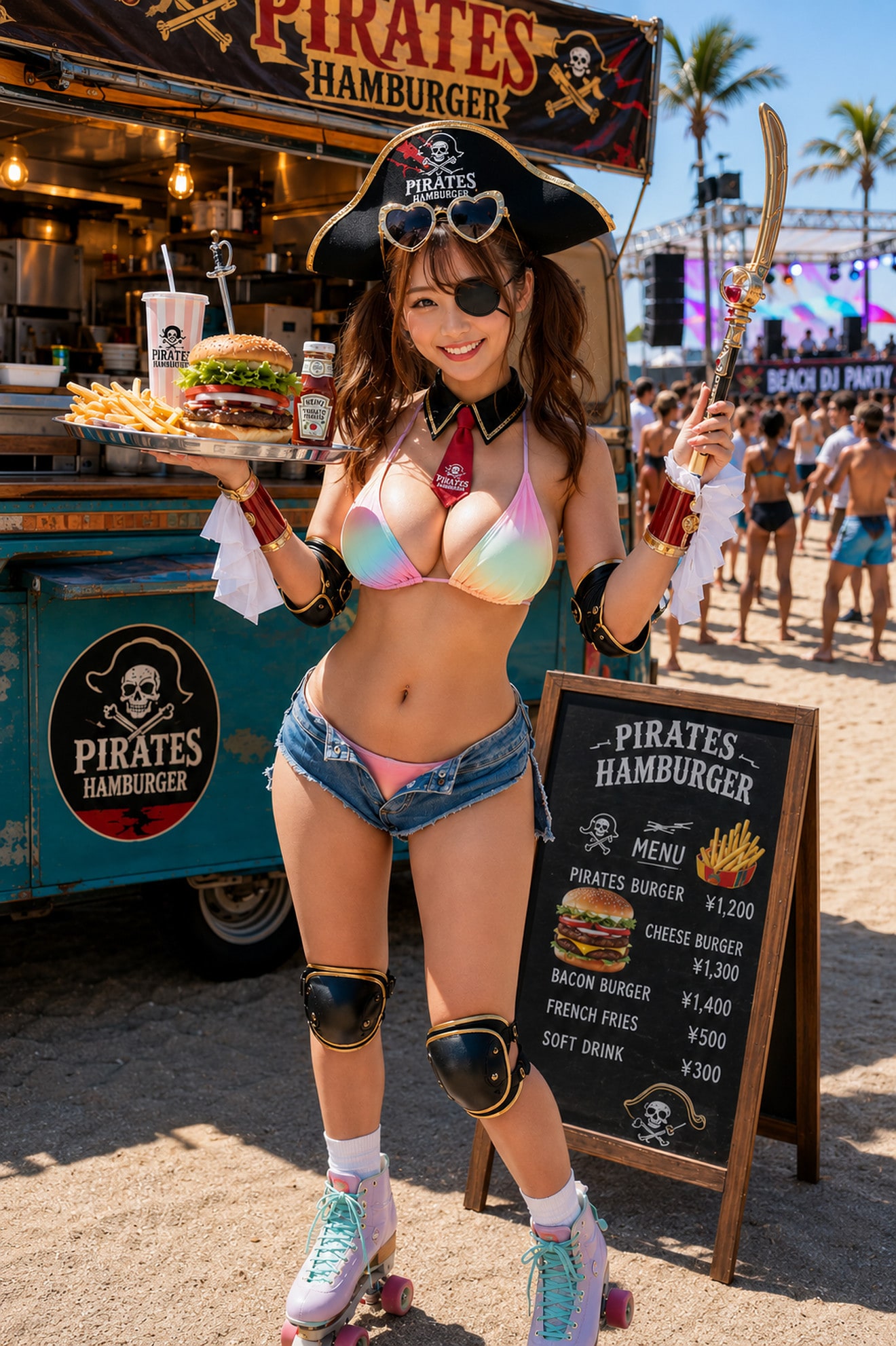 【海夏祭2026】ハンバーガーはいかが？ビーチのキッチンカーのキャストちゃん(すーさん主催「サマーフェスタ2026」他エントリー作品)