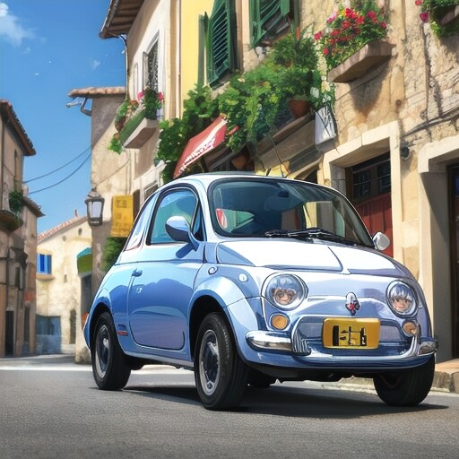 イタリアの町と車