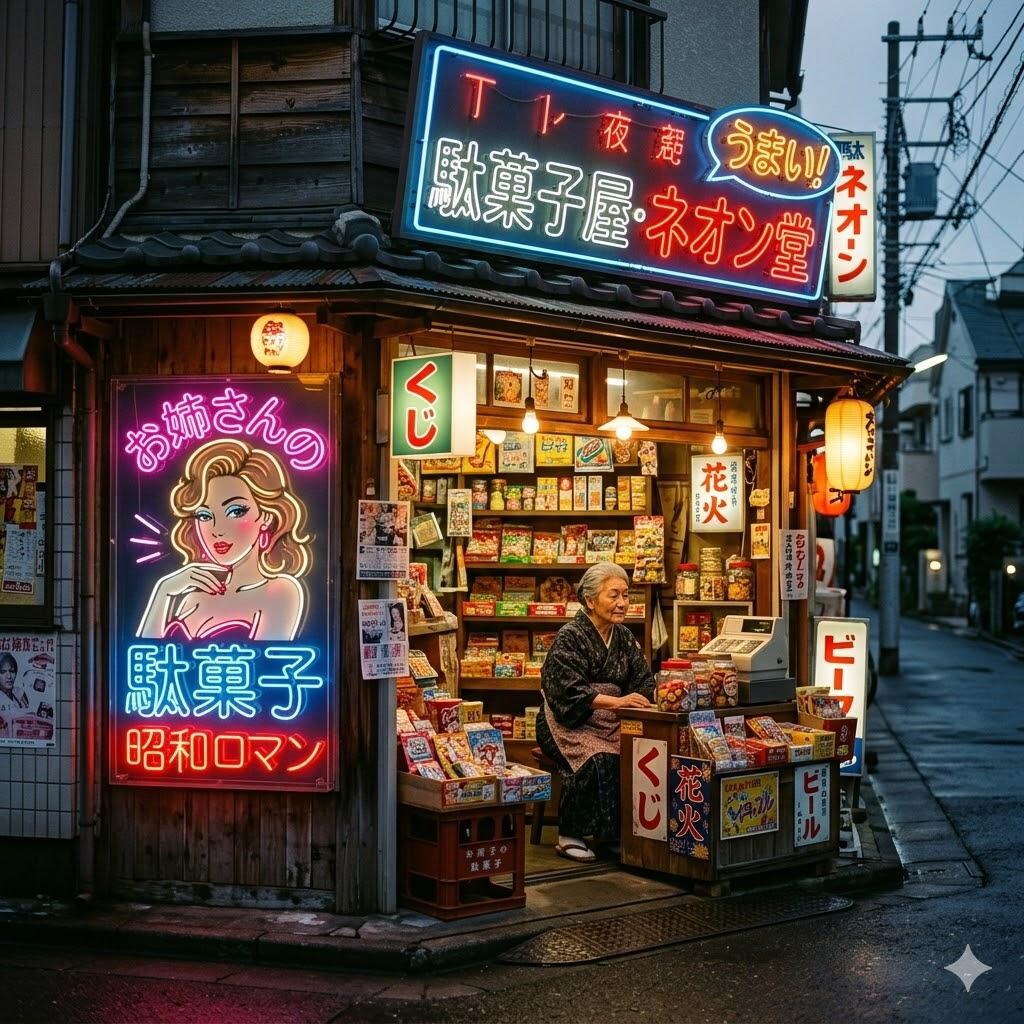 ネオンの駄菓子屋