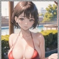 巨乳水着　 big breast swimsuit 2枚目