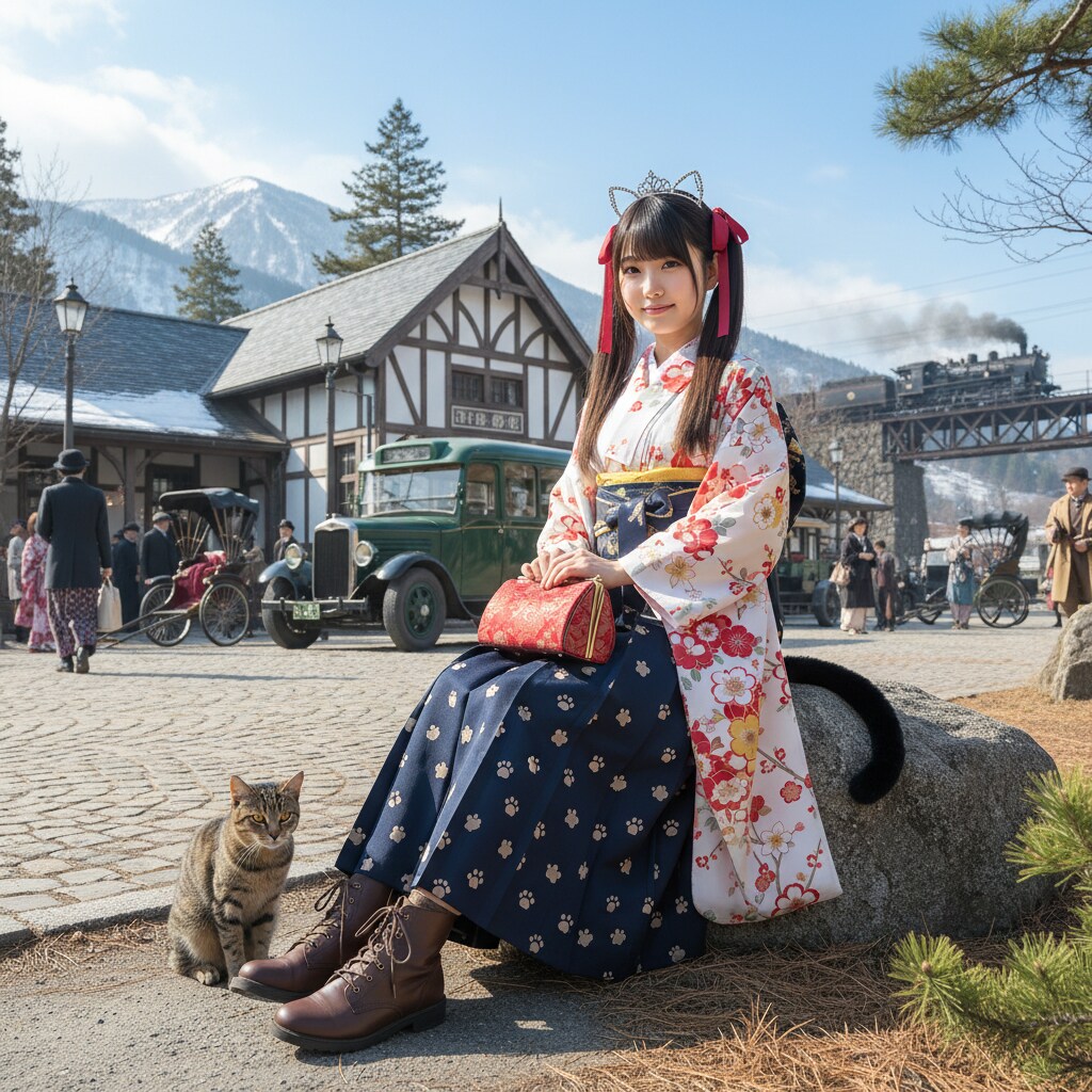 黒ツイにゃん。大正ロマン | の人気AIイラスト・グラビア