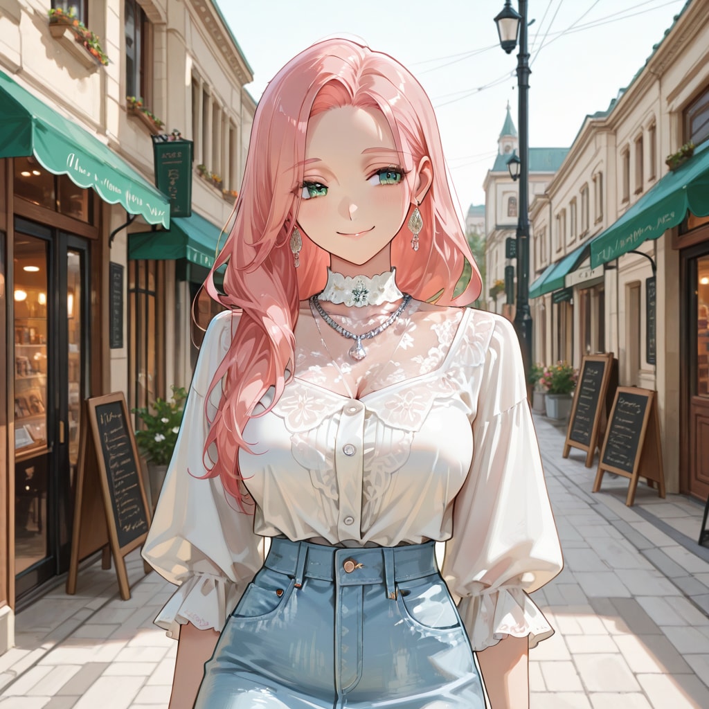 街角にきらめく初夏のネックレス