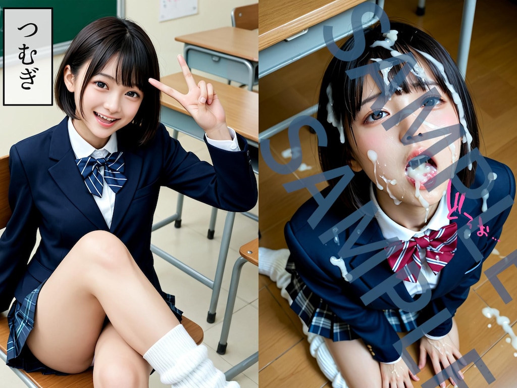 【宣伝】制服美少女校内大量ぶっかけ