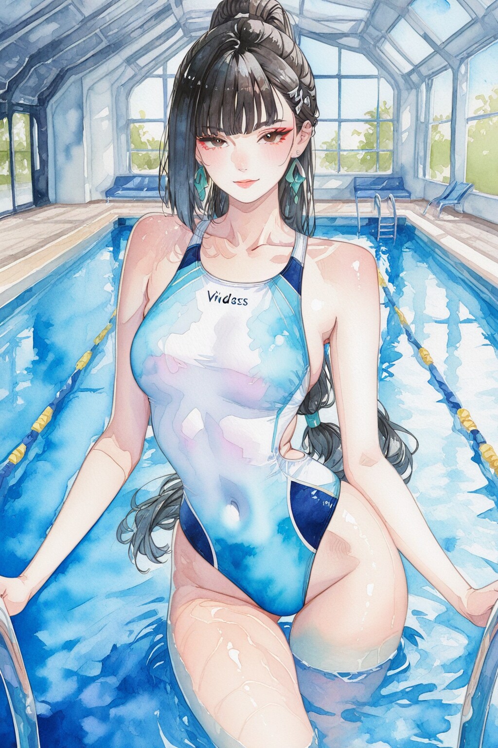 泳いでいる姿を描いてほしかったのに