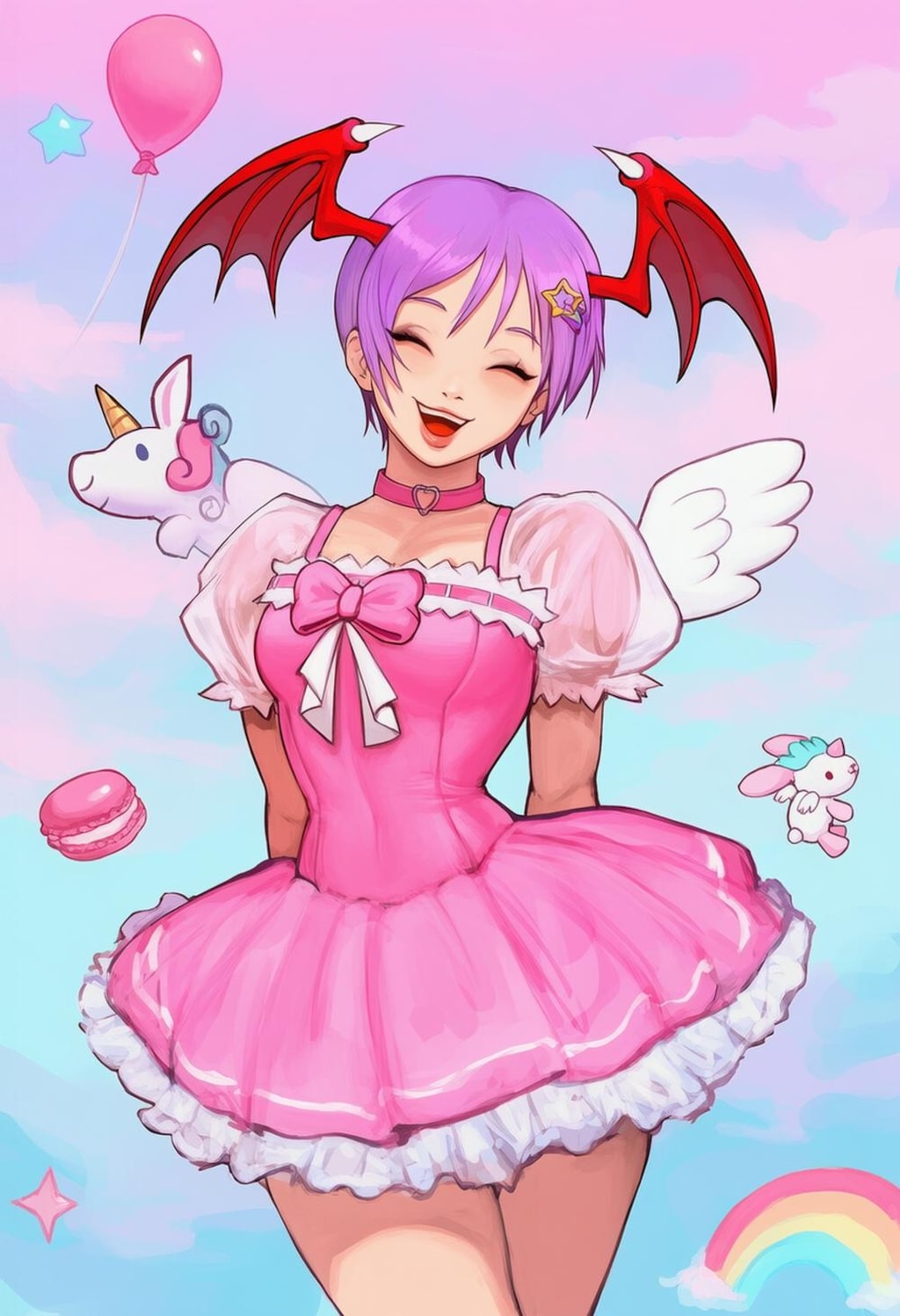 ゆめかわピンクコスプレ分身人妻