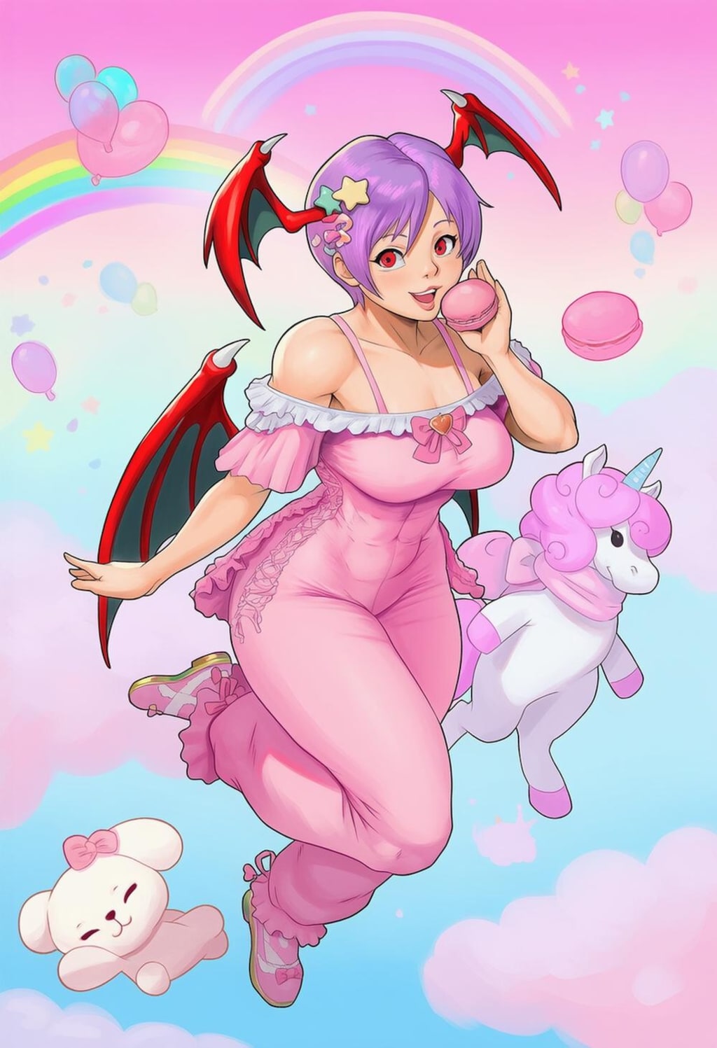 ゆめかわピンクコスプレ分身人妻