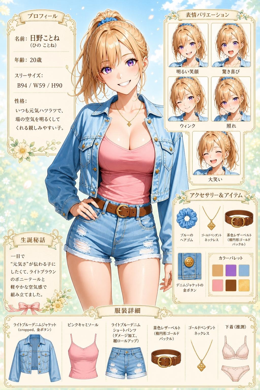 うちの子キャラクターシート①｜ほのか×ことね