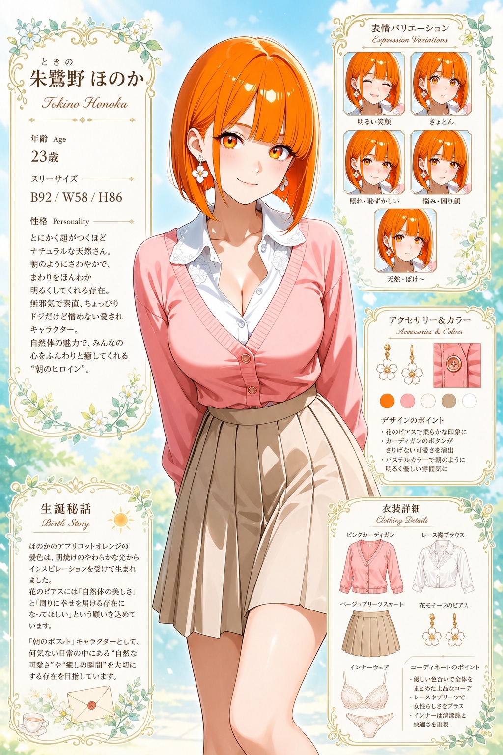 うちの子キャラクターシート①｜ほのか×ことね